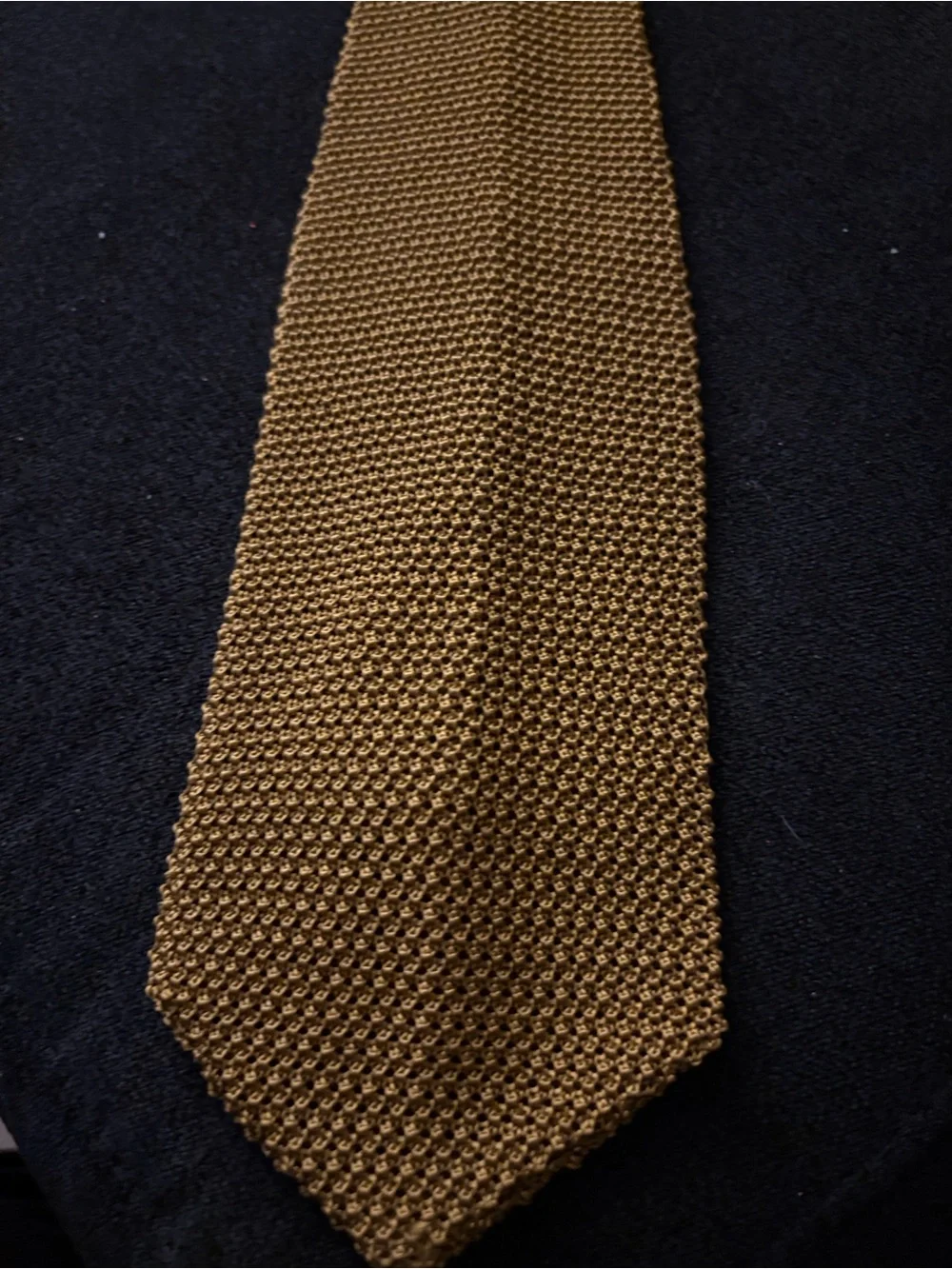 Men's Donna Karan Brown Silk Tie Mustard color